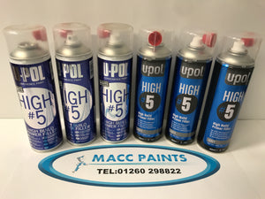 UPOL HIGH 5 HIGH BUILD PRIMER GREY AEROSOL